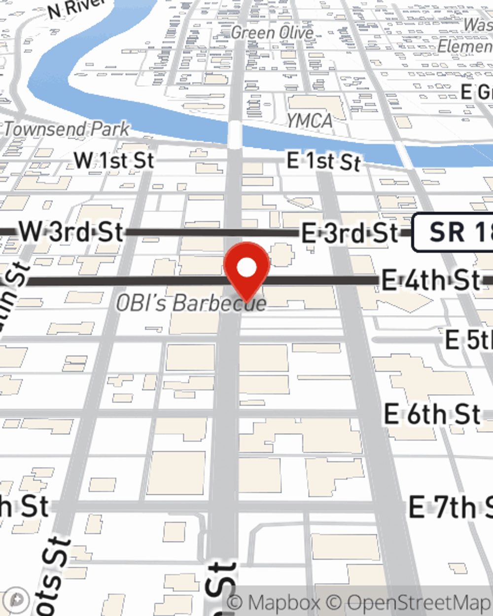 Map showing State Farm Agent's office