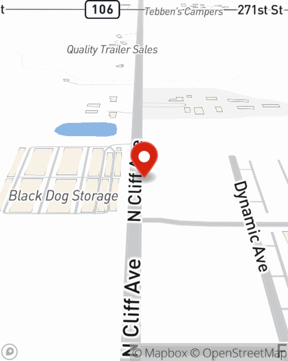 Map showing State Farm Agent Devyn Vance's office at 960 N Cliff Avenue Suite 1, Harrisburg, SD