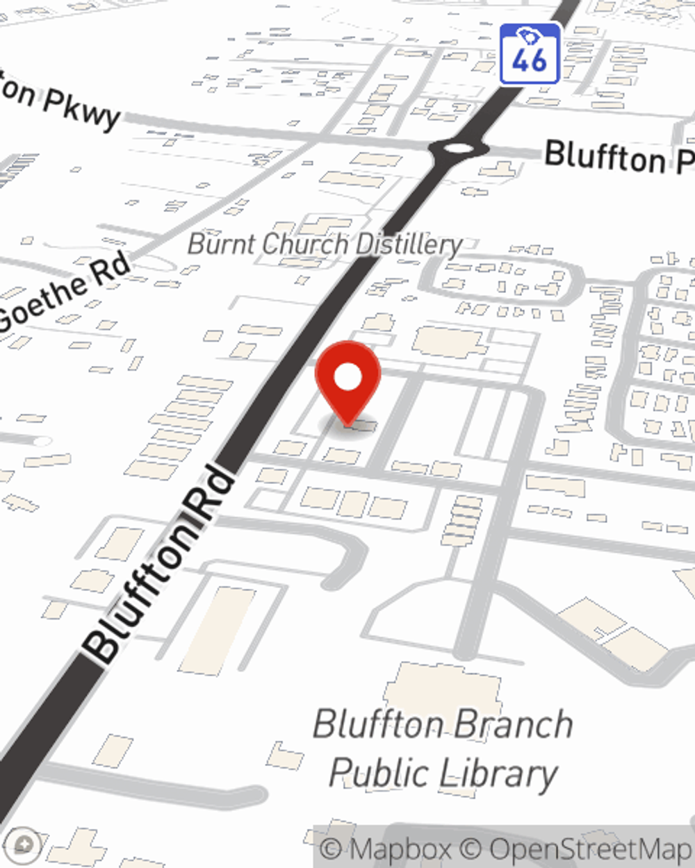 Map showing State Farm Agent Abbi Keen's office at 152 State St, Ste 102, Bluffton, SC