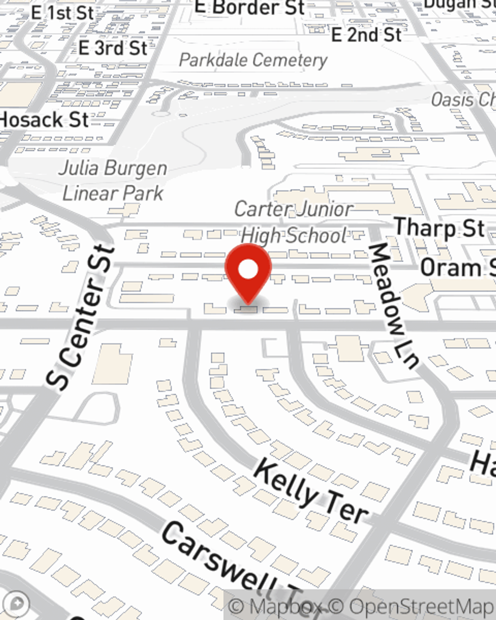 Map showing State Farm Agent Elitha Moses's office at 117 E Park Row Dr, Arlington, TX