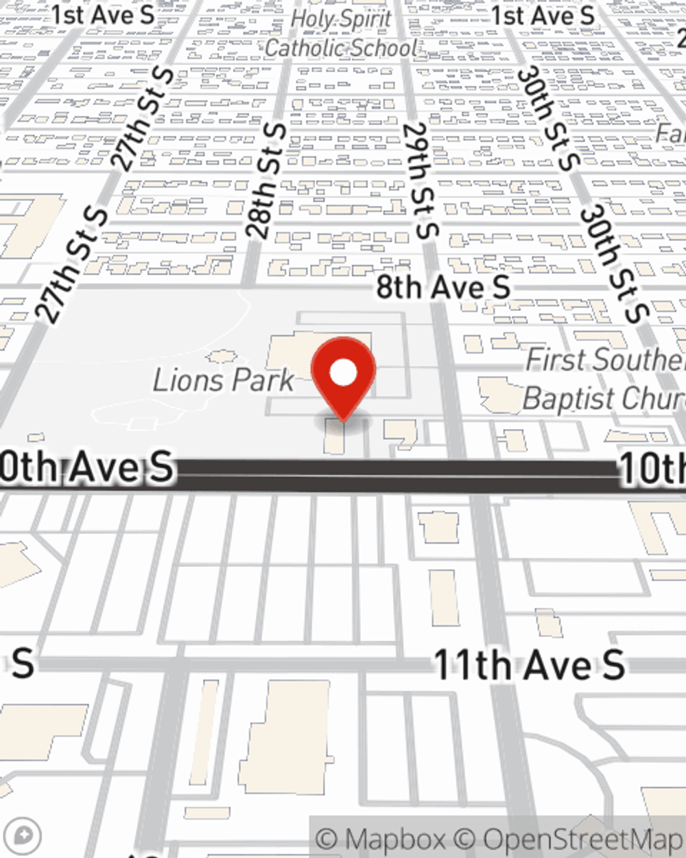 Map showing State Farm Agent Diana Ruddy's office at 2817 10th Ave S, Great Falls, MT