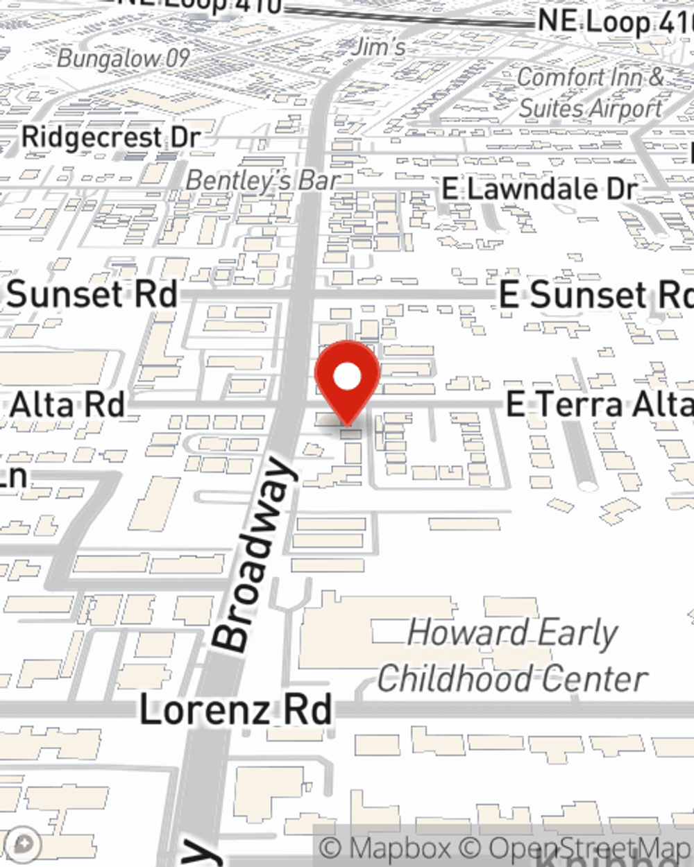 Map showing State Farm Agent Blake Kohutek's office at 7874 Broadway STE 100, San Antonio, TX