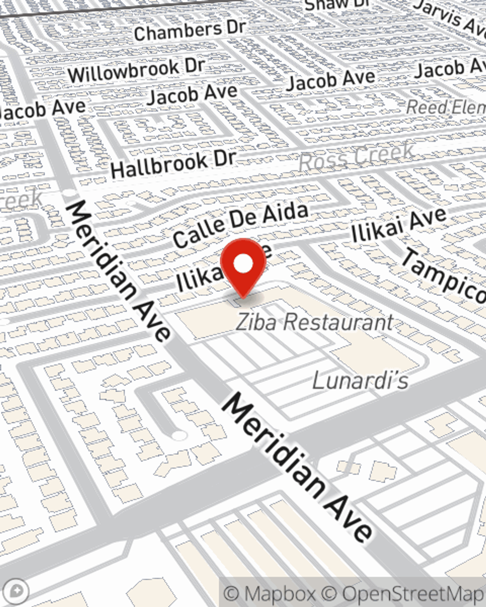 Map showing State Farm Agent Jim Fiorentino's office at 4606 Meridian Ave, Suite 209, San Jose, CA
