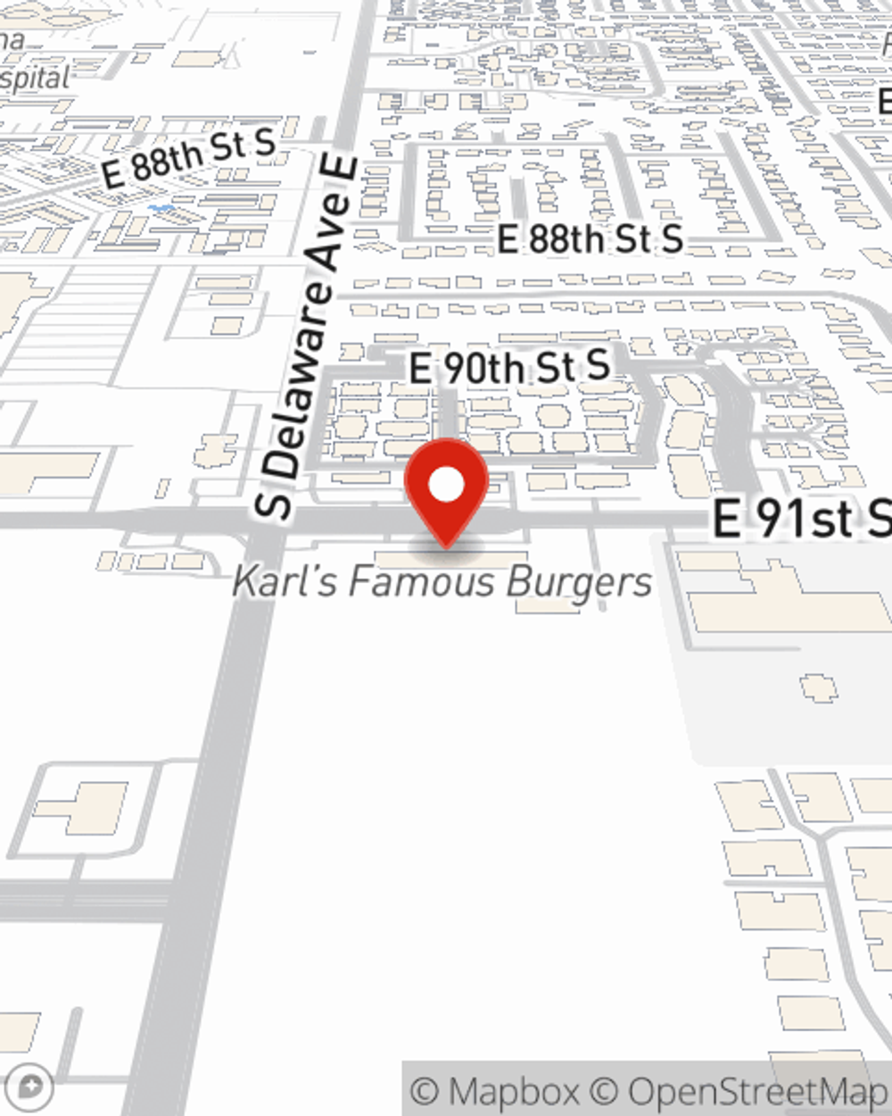 Map showing State Farm Agent Layton Bicanovsky's office at 2828 E 91st Street Suite H, Tulsa, OK