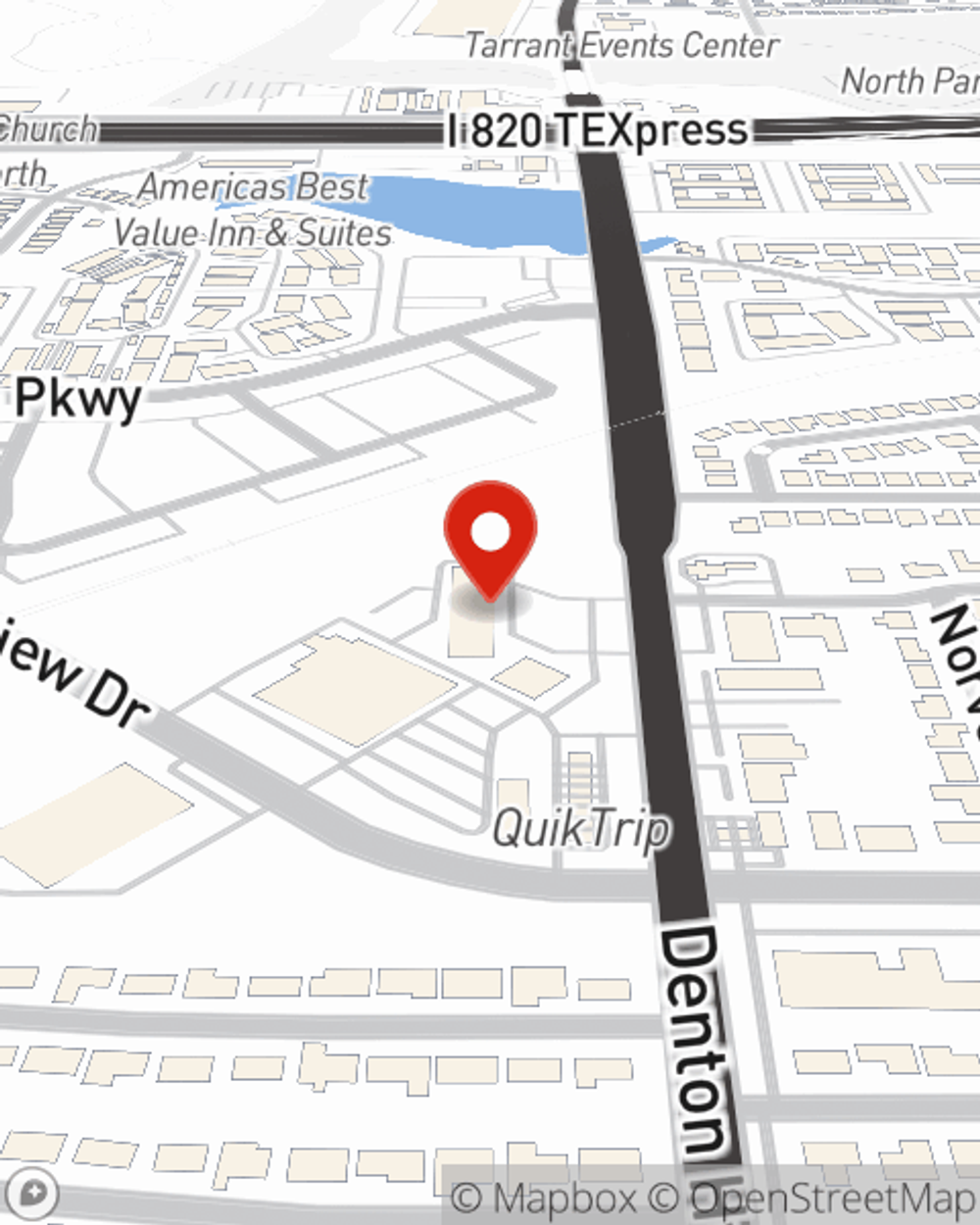 Map showing State Farm Agent Mario DeSantiago's office at 4613 Denton Highway Ste 40, Haltom City, TX