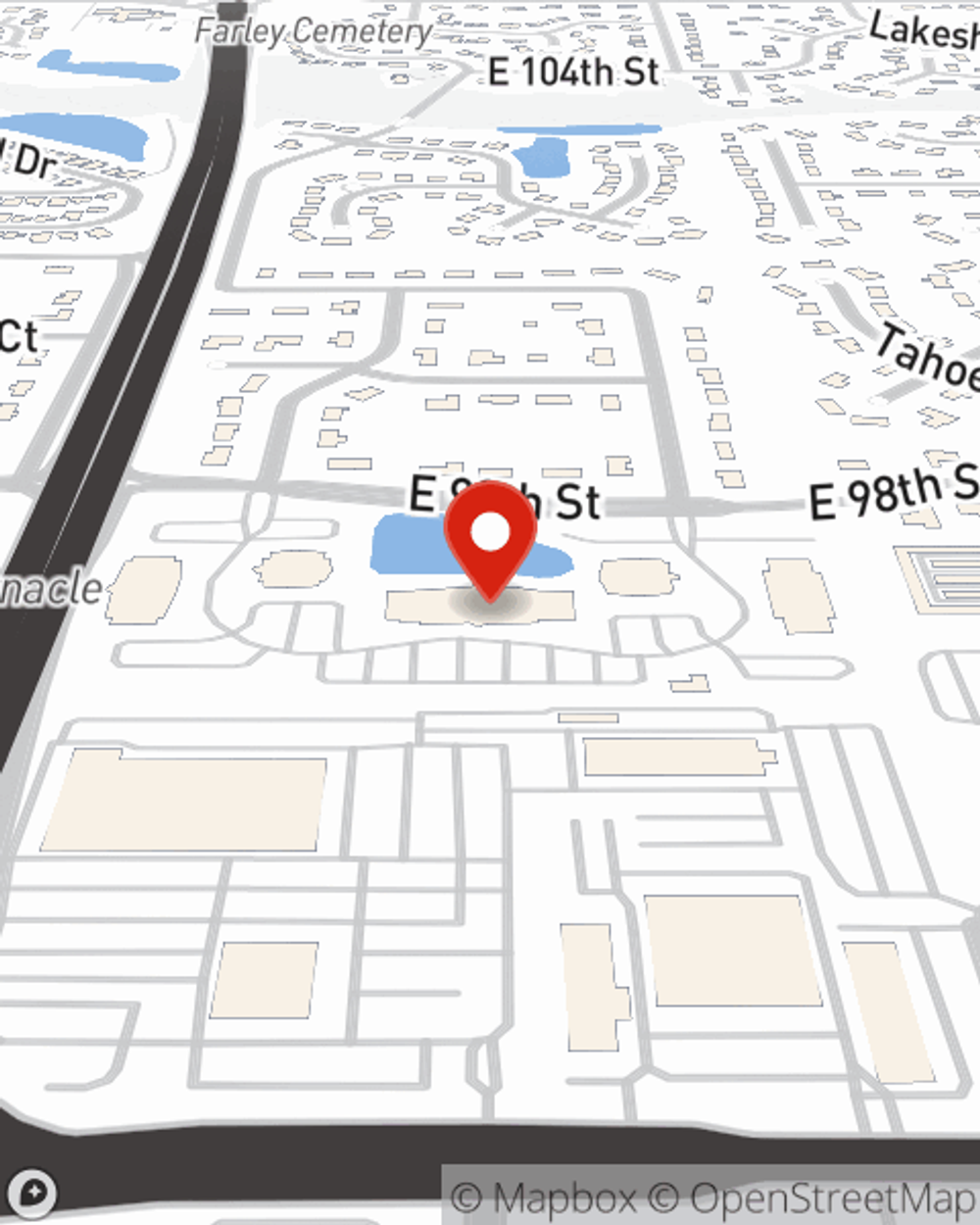 Map showing State Farm Agent Steve Oleksiw's office at 3077 E 98th Street Suite 165, Carmel, IN