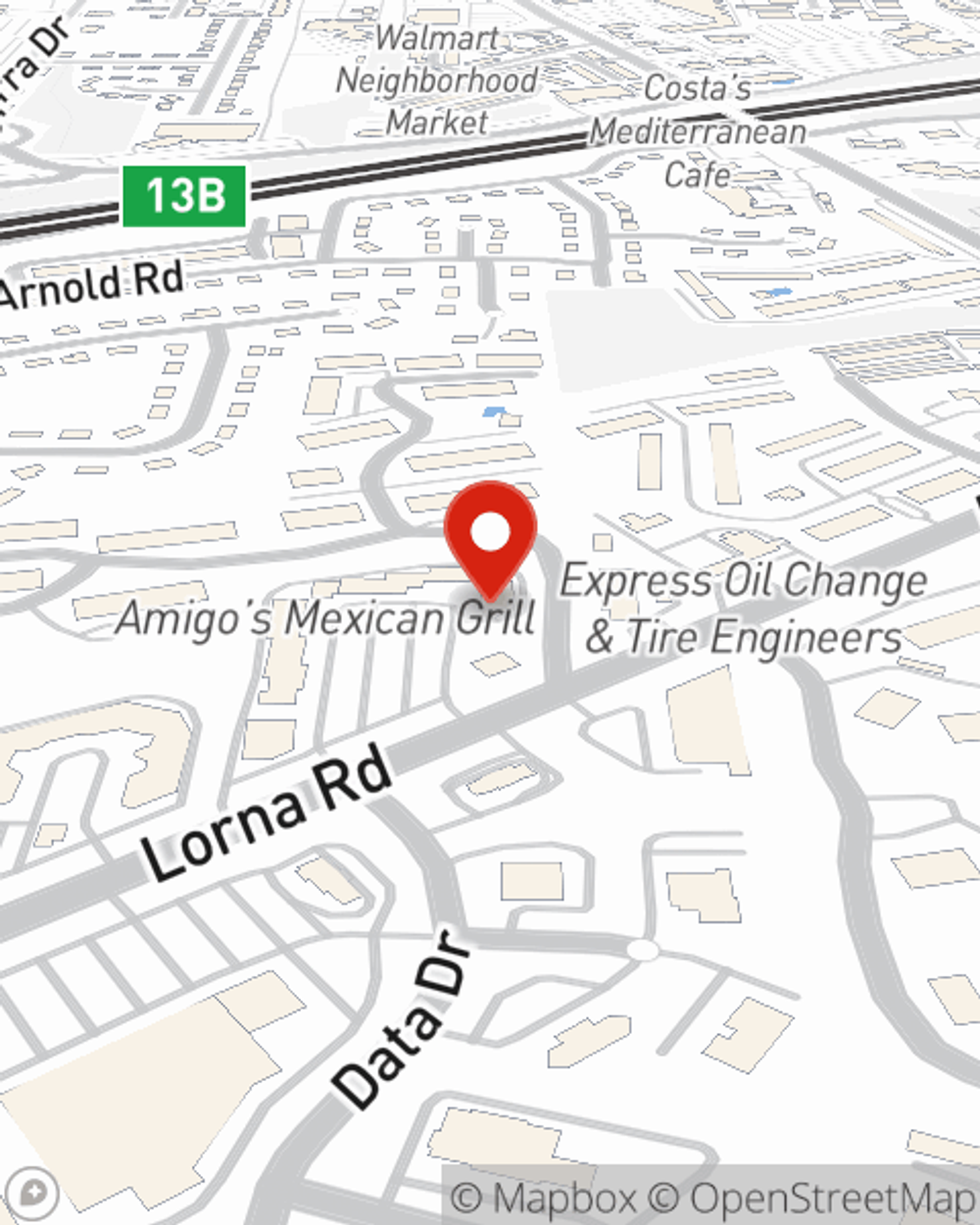 Map showing State Farm Agent Johnny Poole's office at 3659 Lorna Rd Suite 101, Vestavia Hills, AL