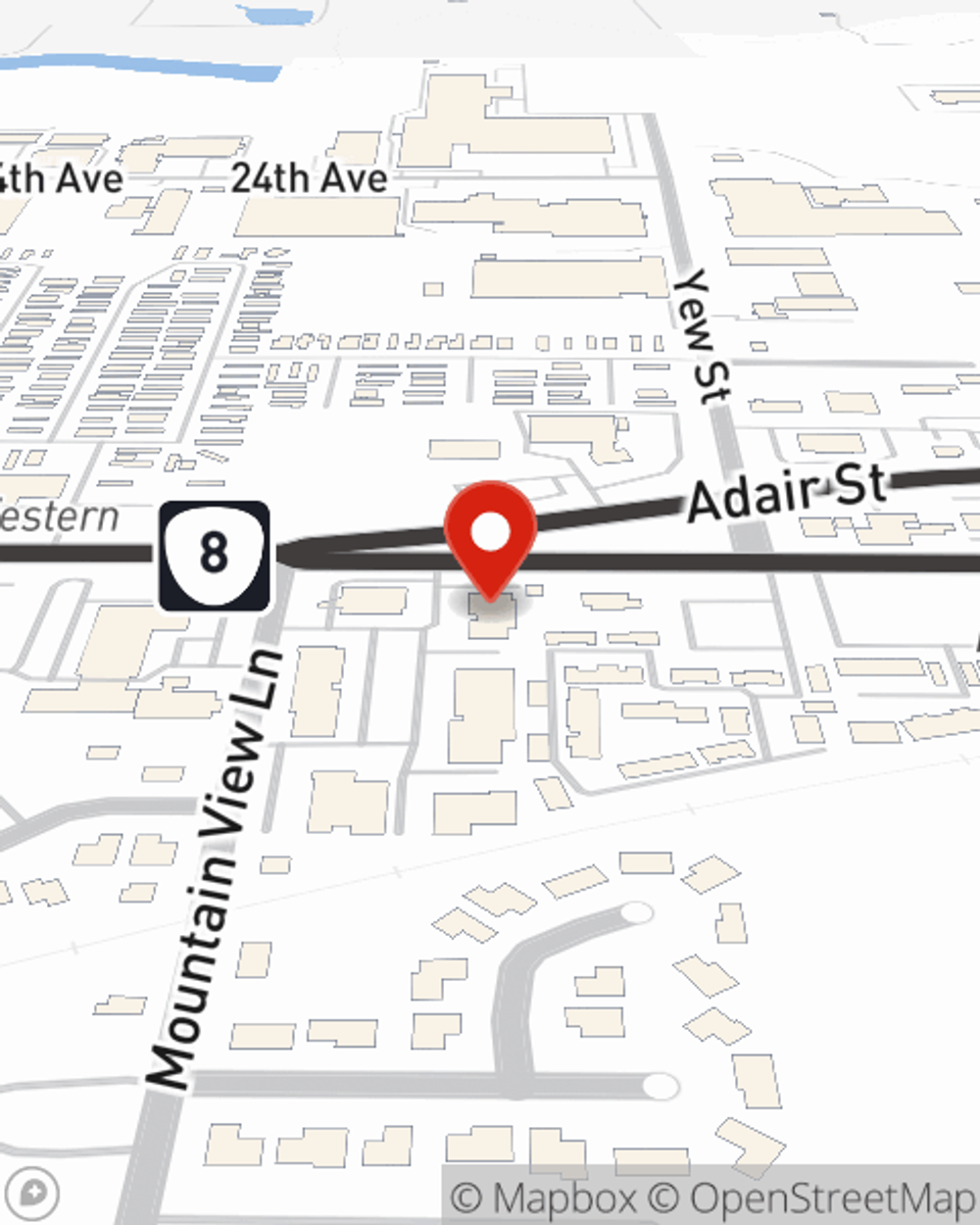 Map showing State Farm Agent's office