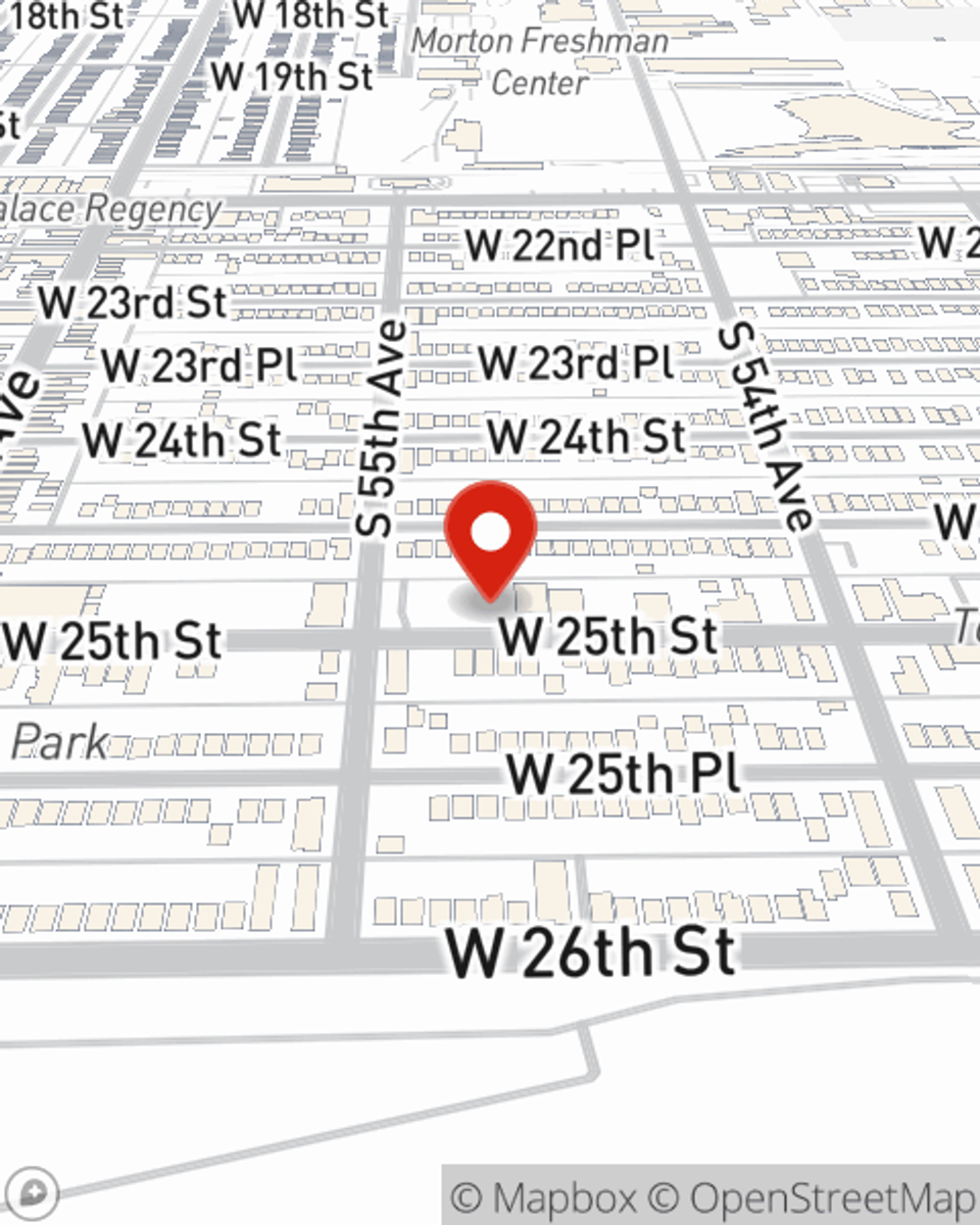 Map showing State Farm Agent Kris Navarro's office at 5436 W 25th st, Cicero, IL