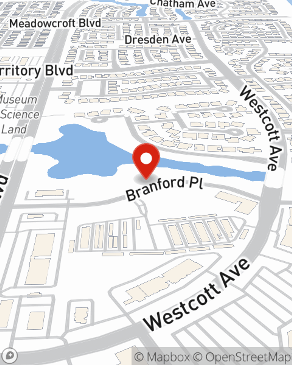 Map showing State Farm Agent's office