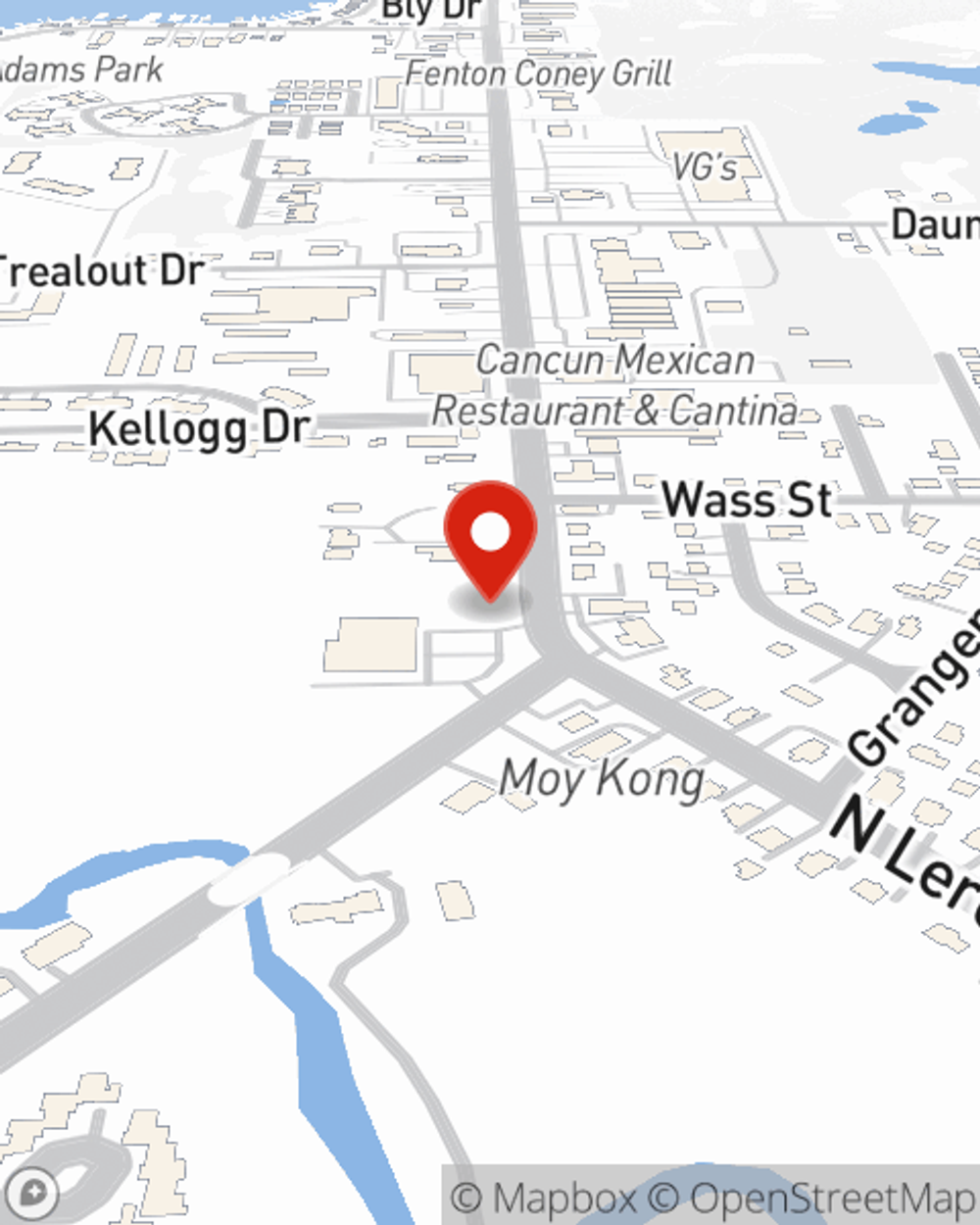 Map showing State Farm Agent Matt Alexander's office at 1005 N Leroy Street, Fenton, MI