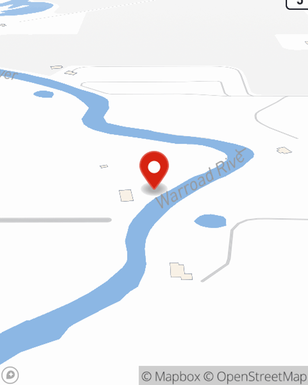Map showing State Farm Agent Kelli Palmquist's office at 309 Lake Street E., Warroad, MN