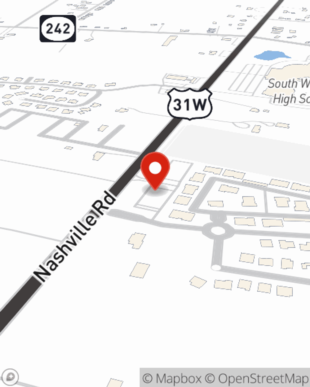 Map showing State Farm Agent Will Coker's office at 8672 Nashville Road Suite 102, Bowling Green, KY