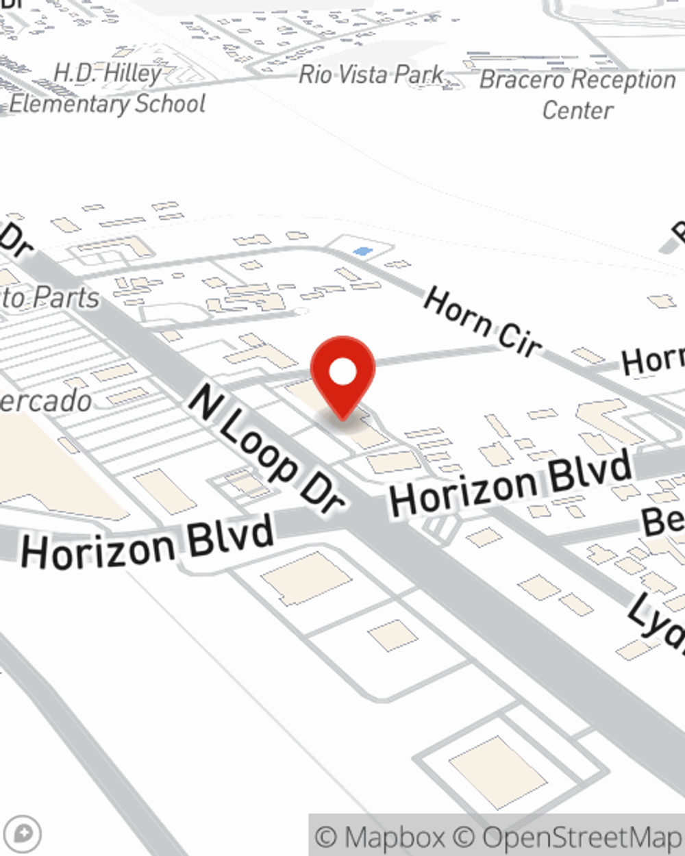Map showing State Farm Agent Cindy Fierro's office at 10755 North Loop Dr, Suite L, Socorro, TX
