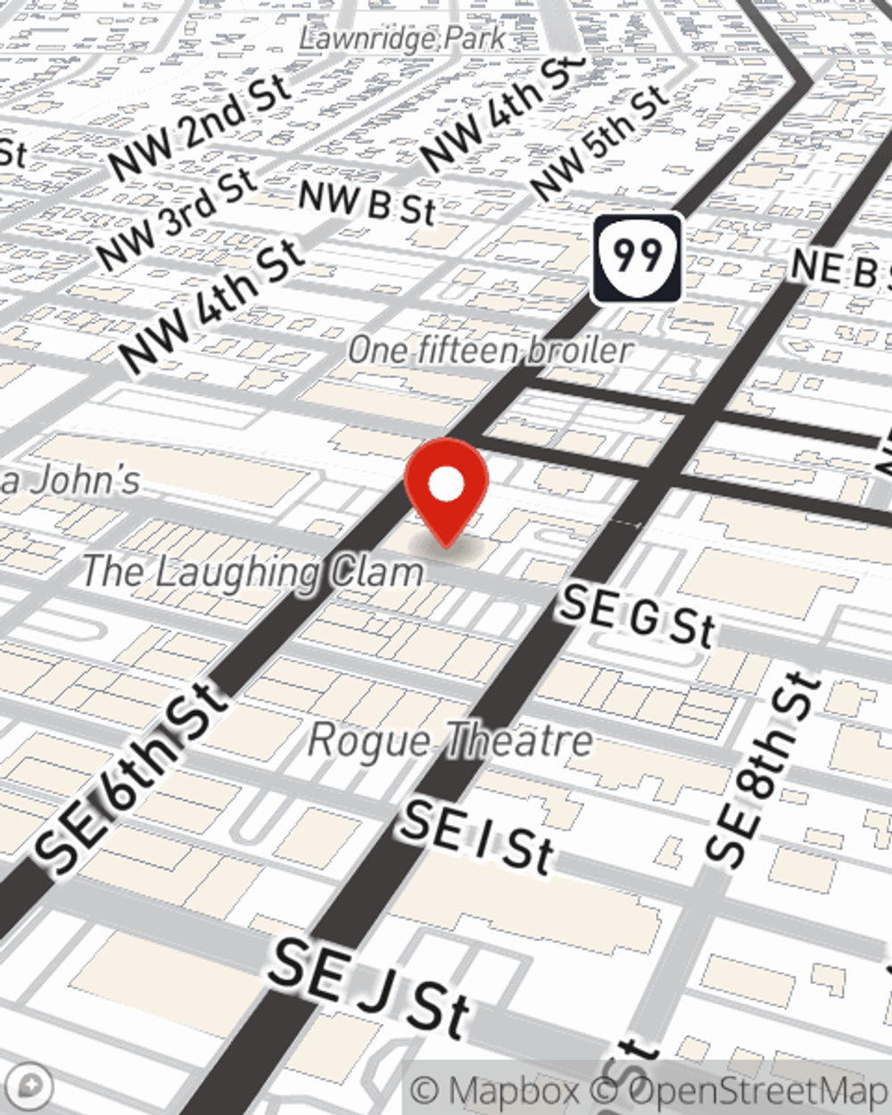 Map showing State Farm Agent Nicole Whitcomb's office at 144 SE G Street Grants Pass, OR