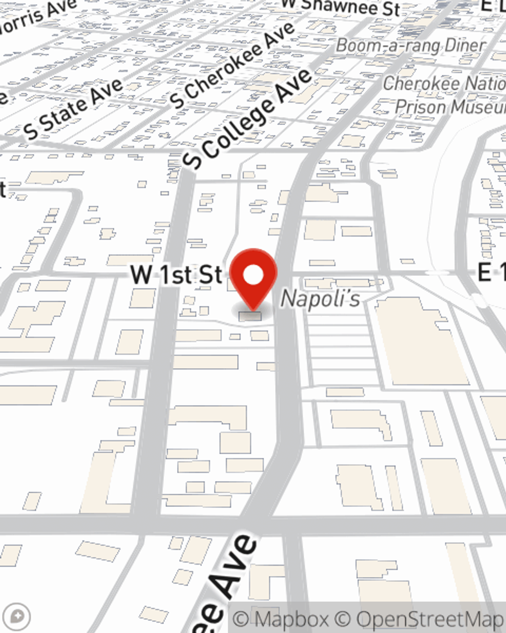 Map showing State Farm Agent Mark Hodson's office at 914 S Muskogee Ave, Tahlequah, OK