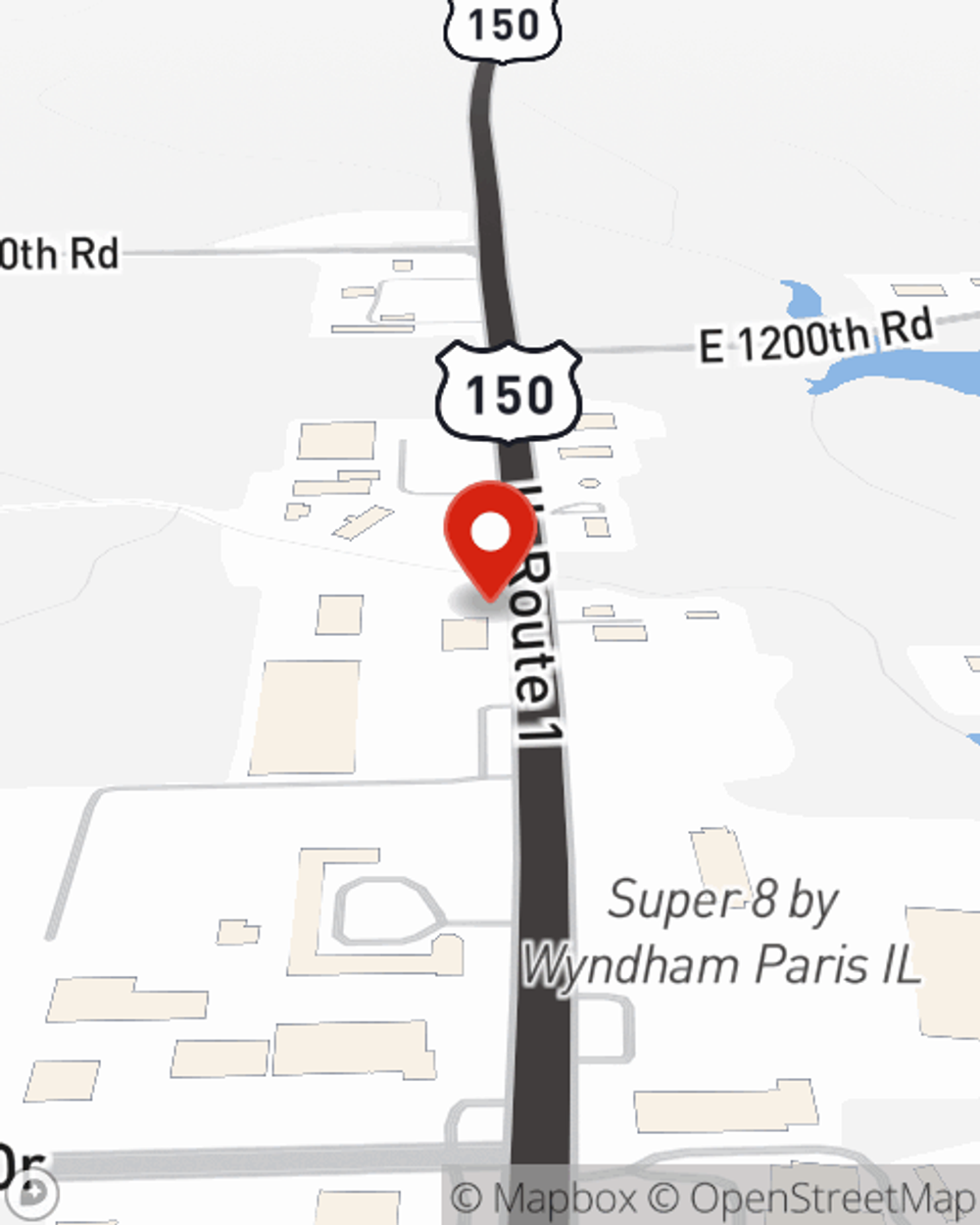 Map showing State Farm Agent Mitch Mammoser's office at 11773 Il Highway 1, Paris, IL
