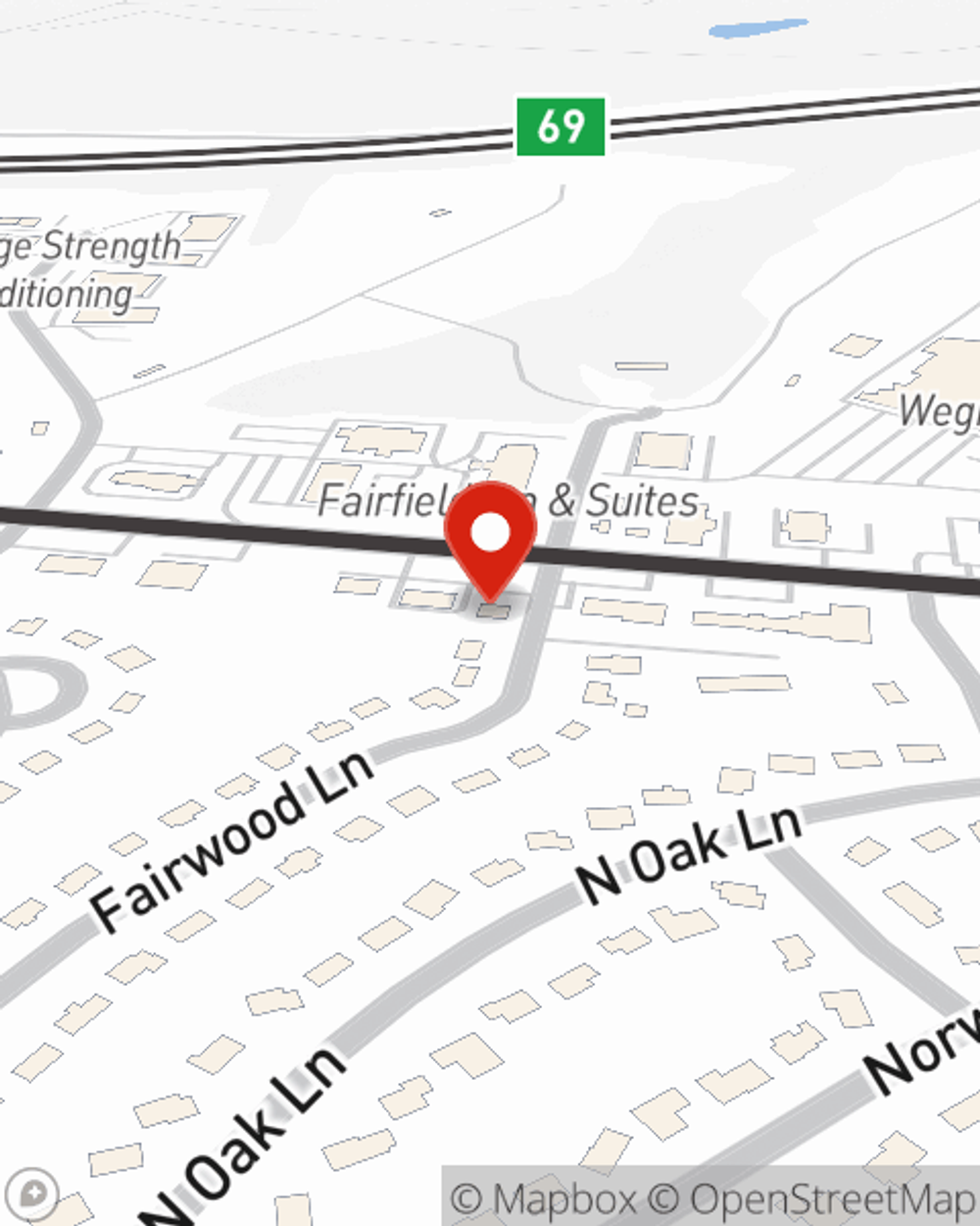 Map showing State Farm Agent Anna Yang's office at 2210 N Atherton Street, State College, PA