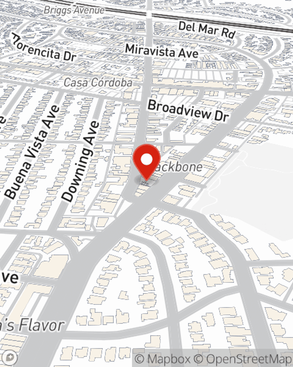 Map showing State Farm Agent Sati Soulakhian's office at 3430 Ocean View Blvd Suite D, Glendale, CA