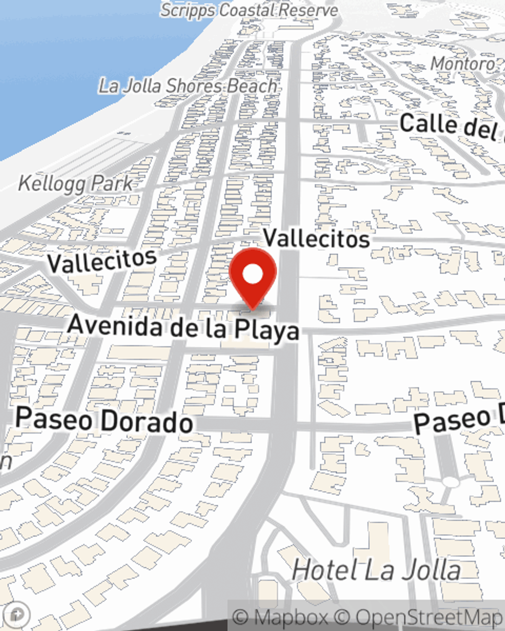 Map showing State Farm Agent Dave Scott's office at 8110 La Jolla Shores Drive, La Jolla, CA