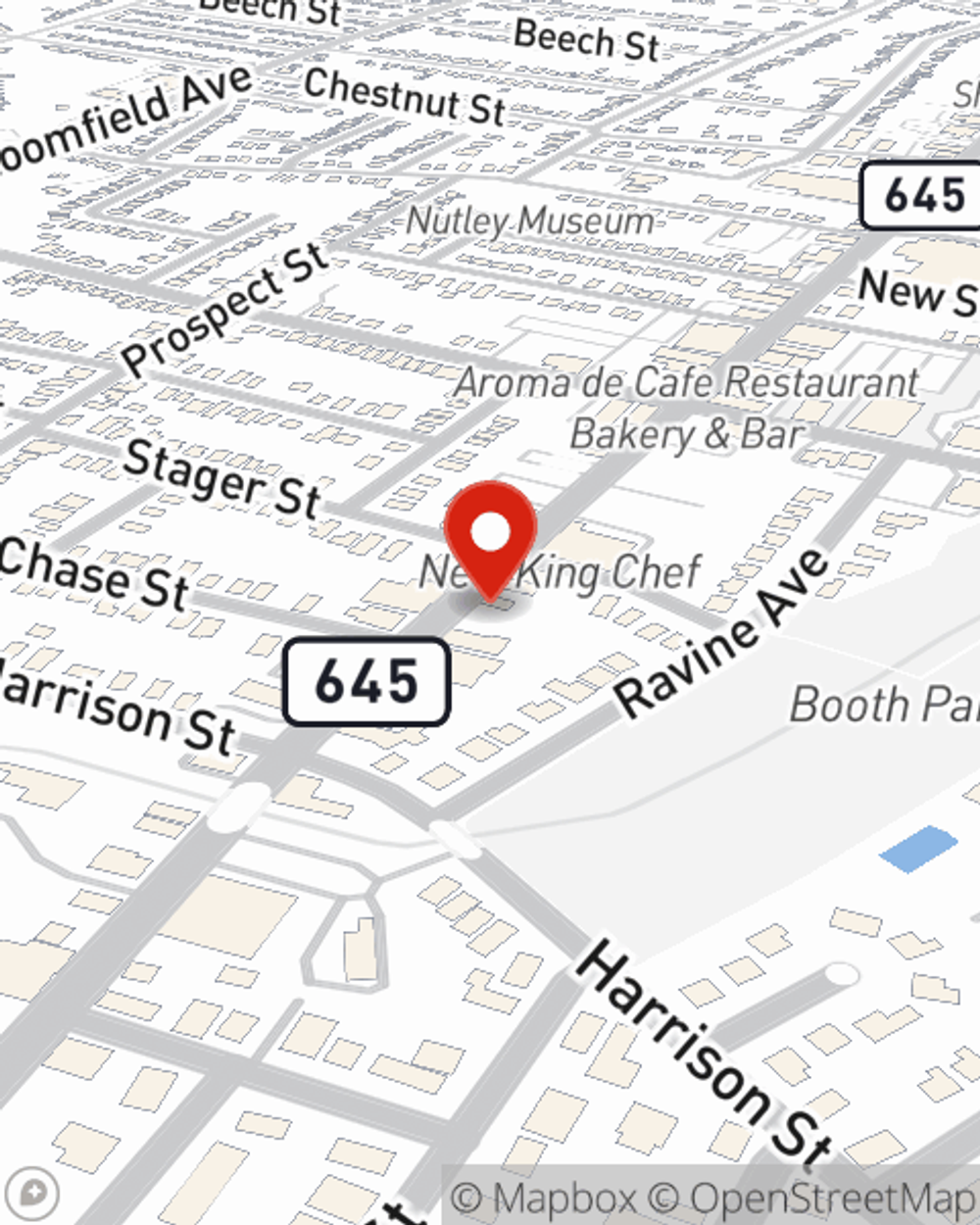 Map showing State Farm Agent Renee Friscia's office at 146 Franklin Avenue, Nutley, NJ