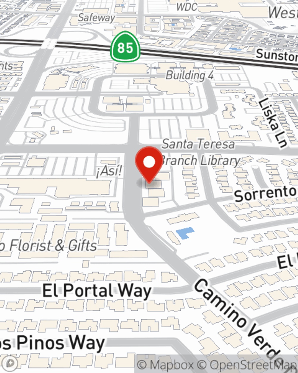 Map showing State Farm Agent Johnathan Eagels's office at 6134 Camino Verde Drive Suite H, San Jose, CA