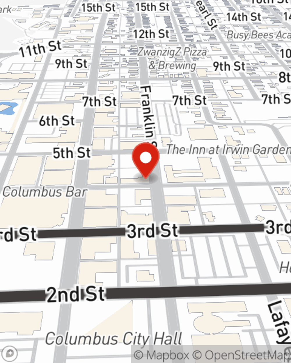 Map showing State Farm Agent Kasey Collins's office at 418 4th St, Columbus, IN