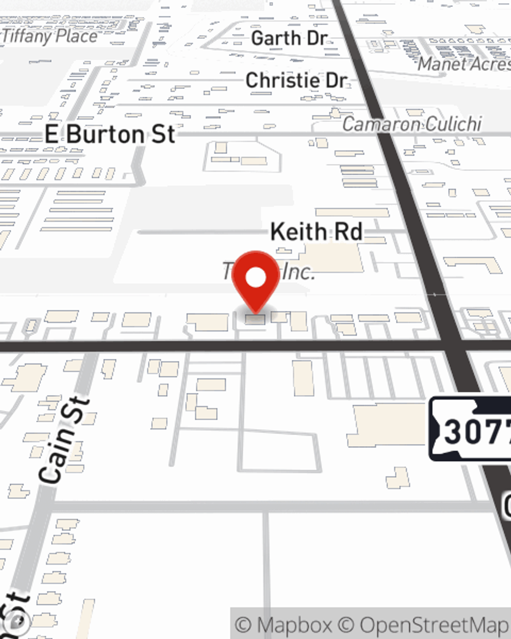 Map showing State Farm Agent Sam Bowers's office at 1490 E Napoleon street, Sulphur, LA