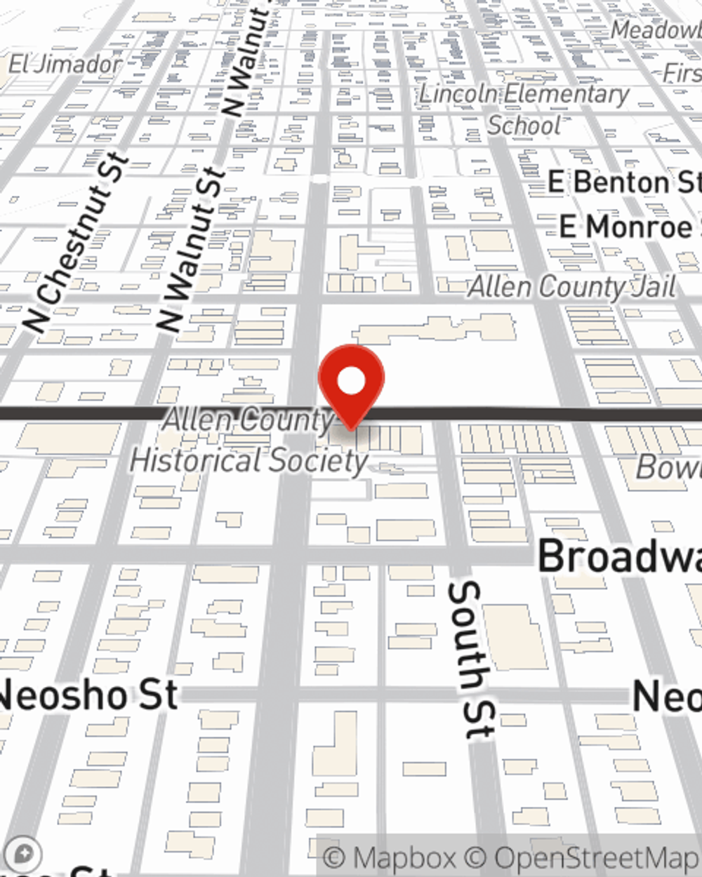 Map showing State Farm Agent Terry Sparks's office at 15 W Madison, Iola, KS