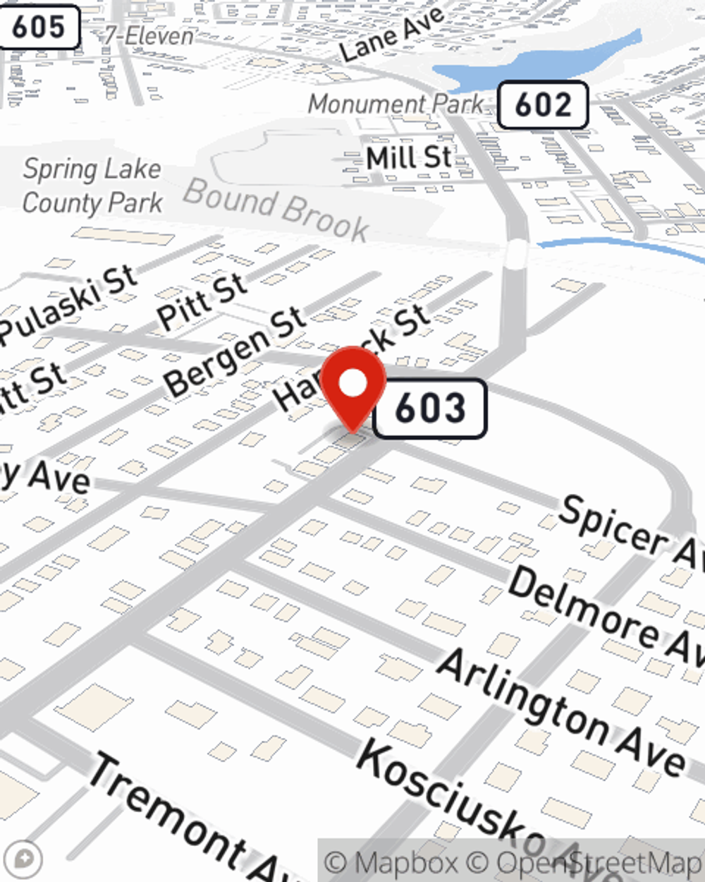 Map showing State Farm Agent Daniel Barros's office at 430 Hamilton Blvd Ste 1W, S Plainfield, NJ
