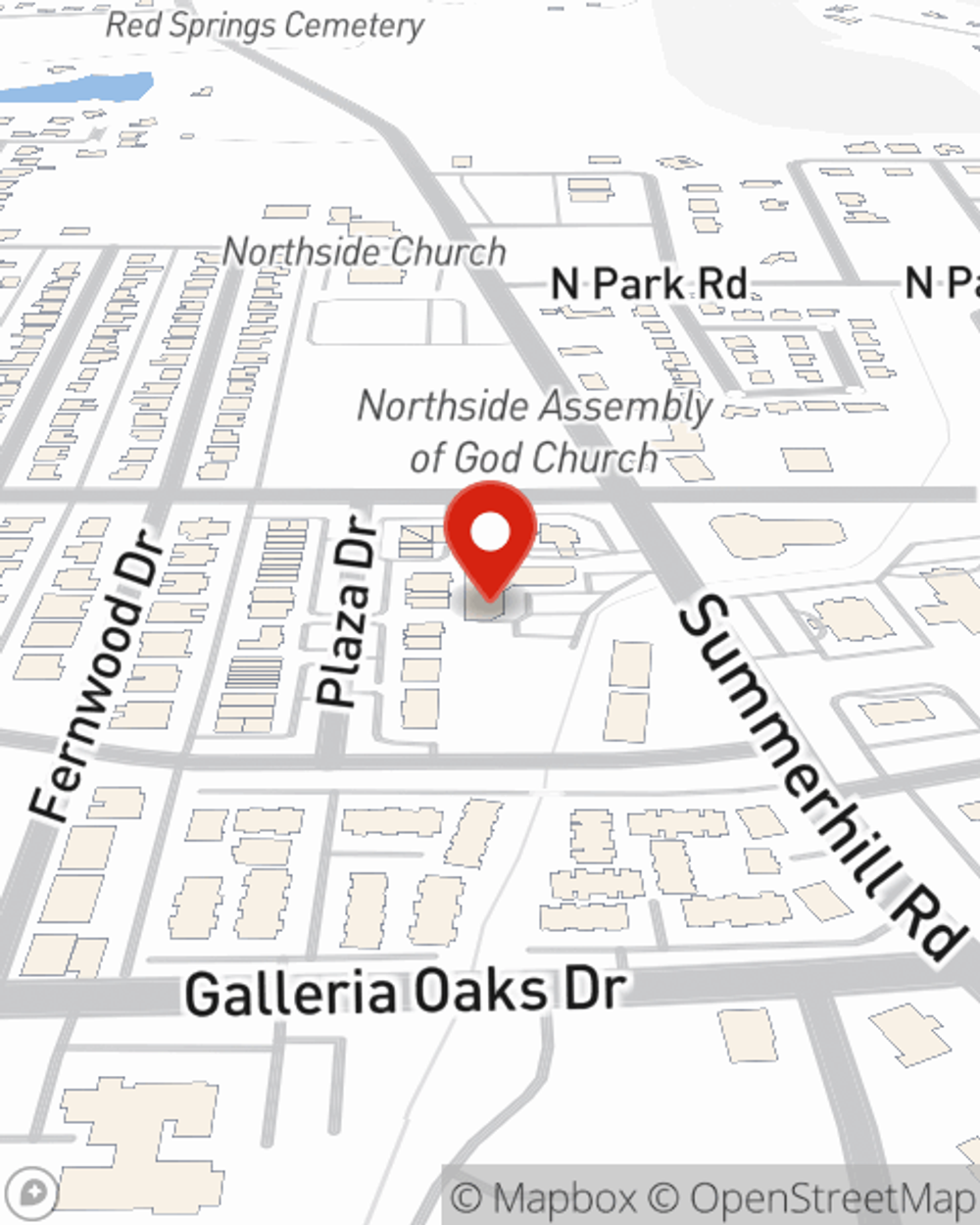 Map showing State Farm Agent David McGonagill's office at 5499 Summerhill Road, Texarkana, TX