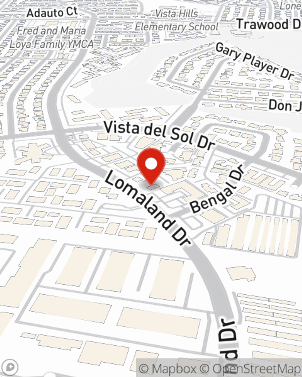 Map showing State Farm Agent Eric Fierro's office at 1554 Lomaland, El Paso, TX