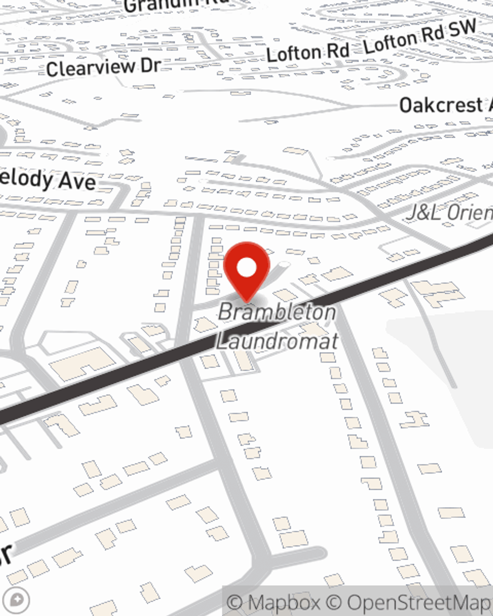 Map showing State Farm Agent Brent Hershey's office at 3321 Brambleton Avenue, Roanoke, VA