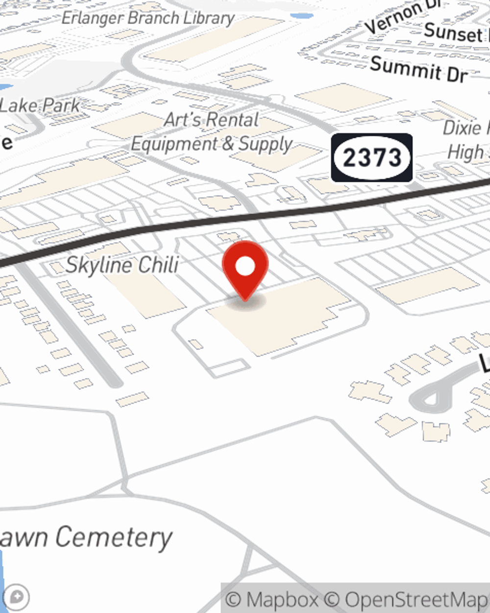 Map showing State Farm Agent Scott Sutton's office at 3139 Dixie Highway Suite C, Erlanger, KY
