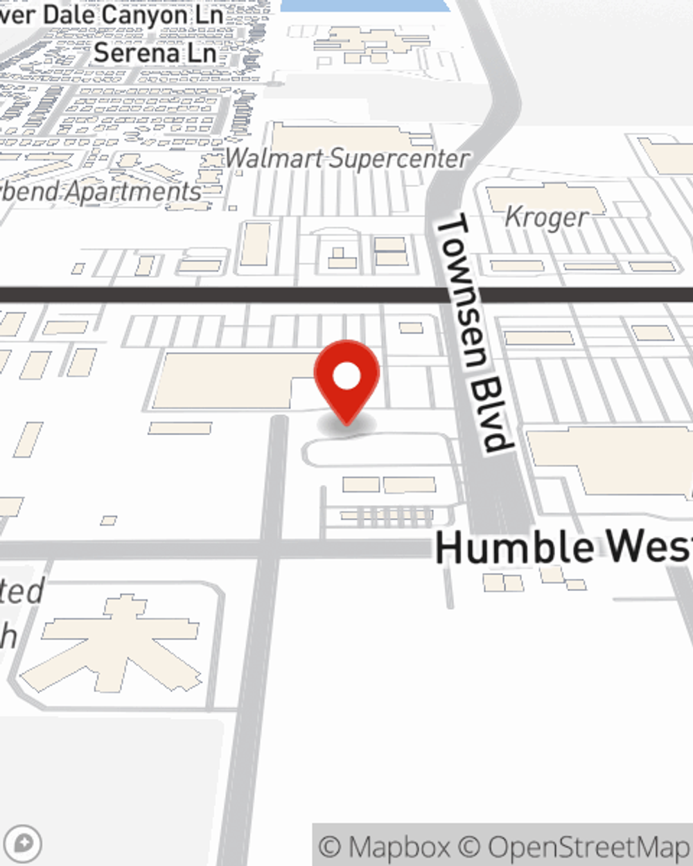 Map showing State Farm Agent Chris Roberson's office at 1420 FM 1960 East Bypass Suite 121, Humble, TX