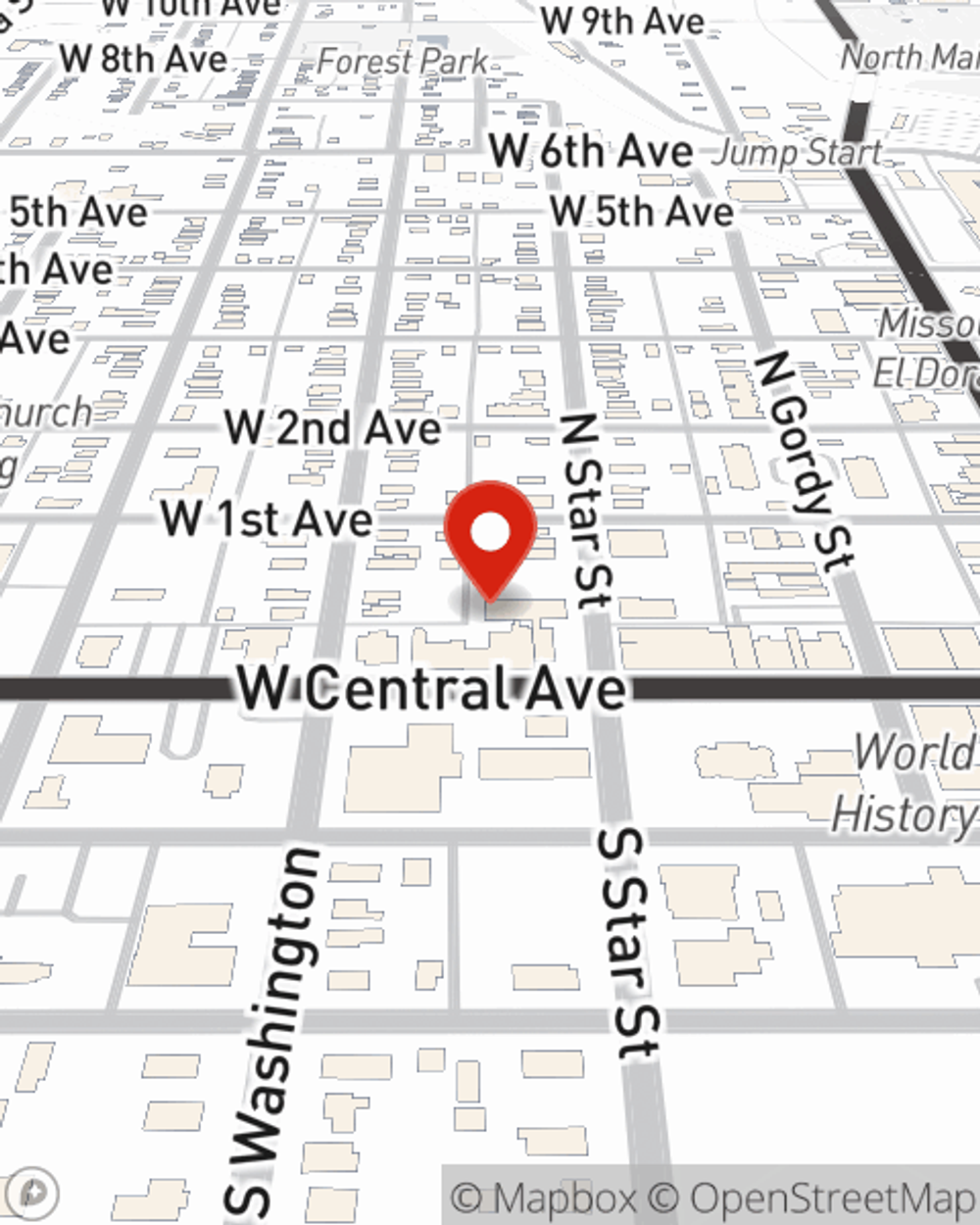 Map showing State Farm Agent Wilfredo Blanco-Diaz's office at 208 S Main Street El Dorado, KS