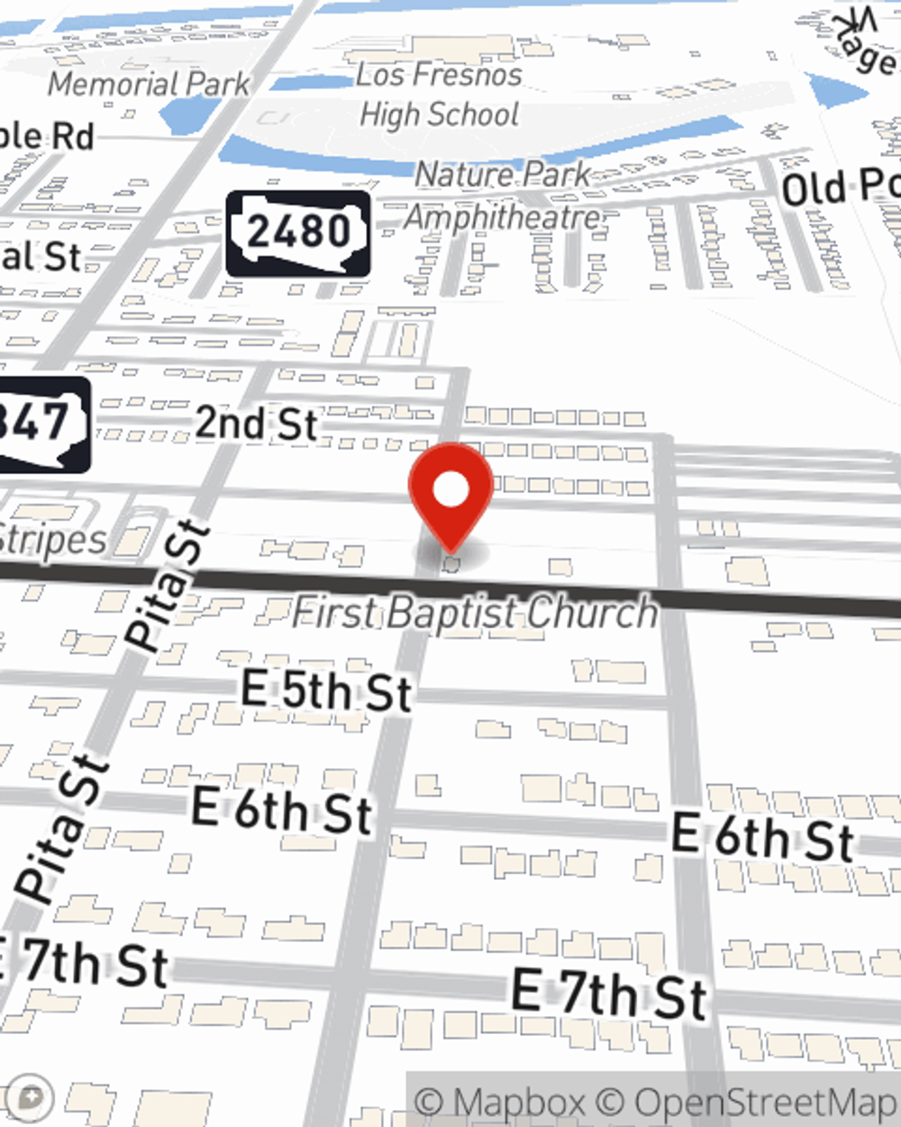 Map showing State Farm Agent David Armendariz's office at 301 E Ocean Blvd, Los Fresnos, TX