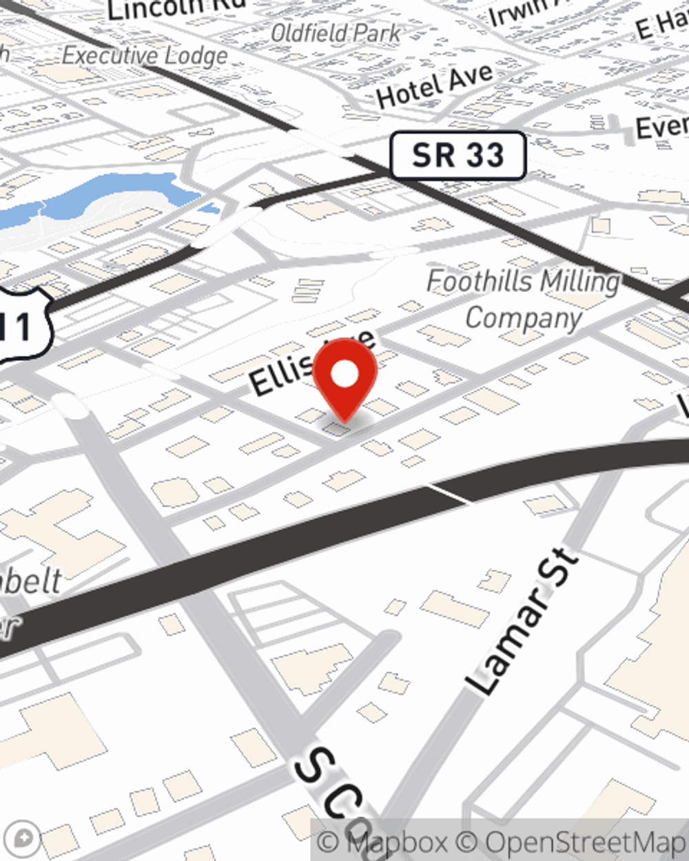 Map showing State Farm Agent Hunter Jones's office at 303 High St, Maryville, TN