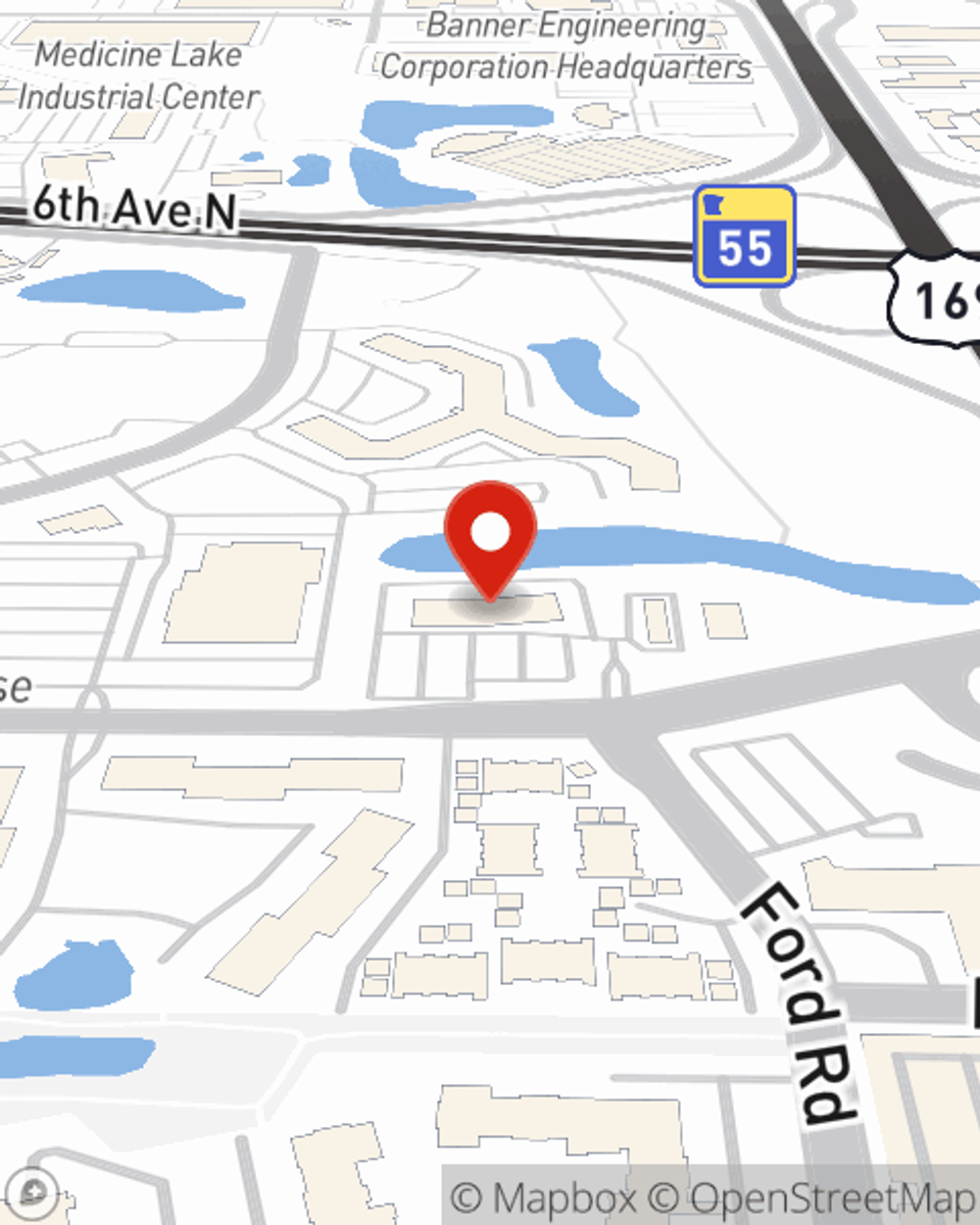 Map showing State Farm Agent Gus Anchondo's office at 9800 Shelard Parkway, Suite 212, Plymouth, MN