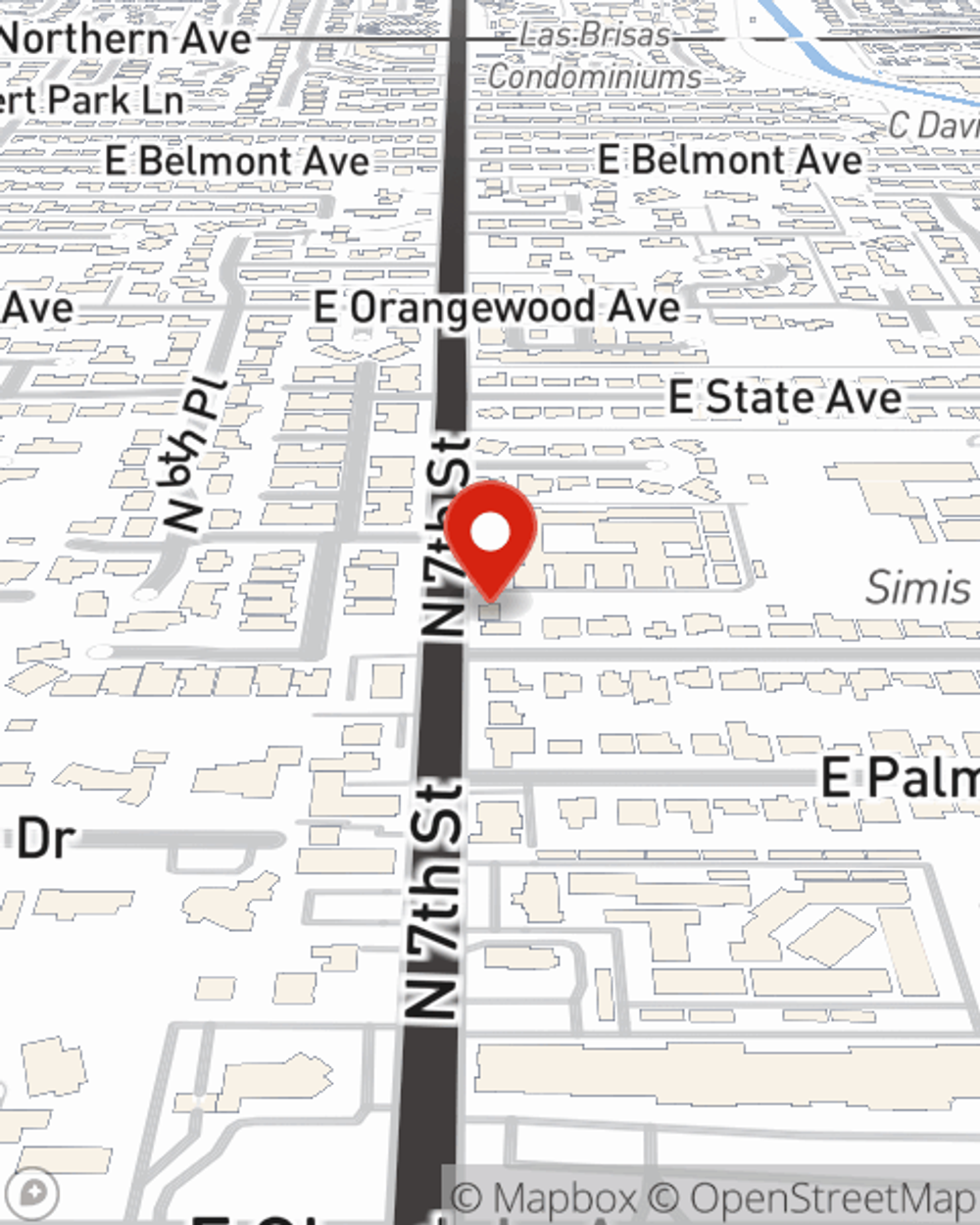 Map showing State Farm Agent John Abercrombie III's office at 7207 N 7th Street, Phoenix, AZ