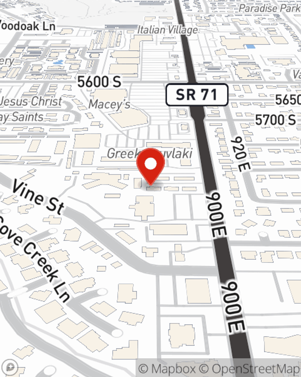 Map showing State Farm Agent Spencer Burnside's office at 5806 S 900 E, Murray, UT