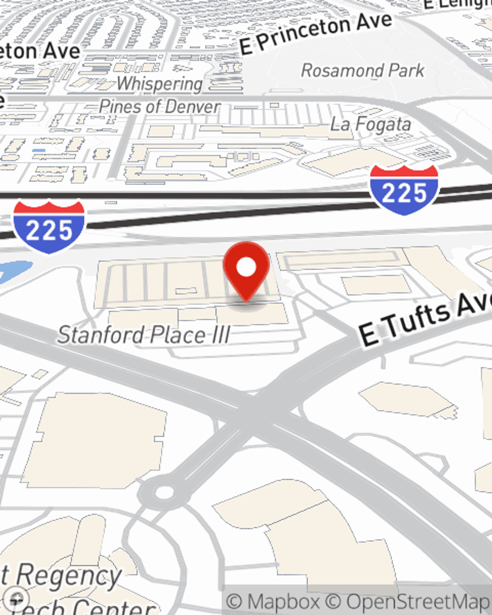 Map showing State Farm Agent Nese Sahin's office at 7979 E Tufts Ave Ste 217, Denver, CO