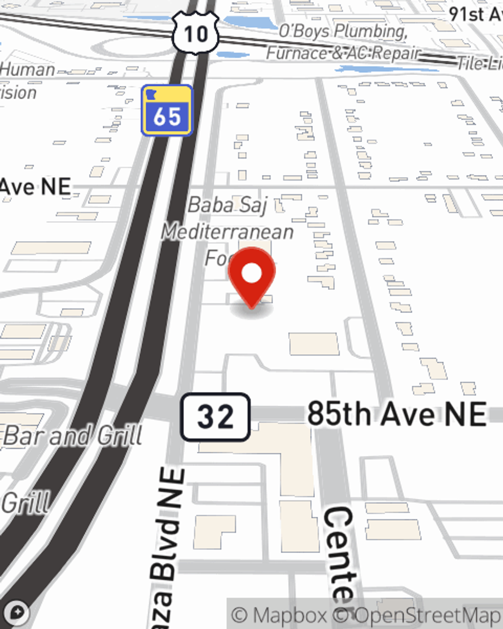 Map showing State Farm Agent's office