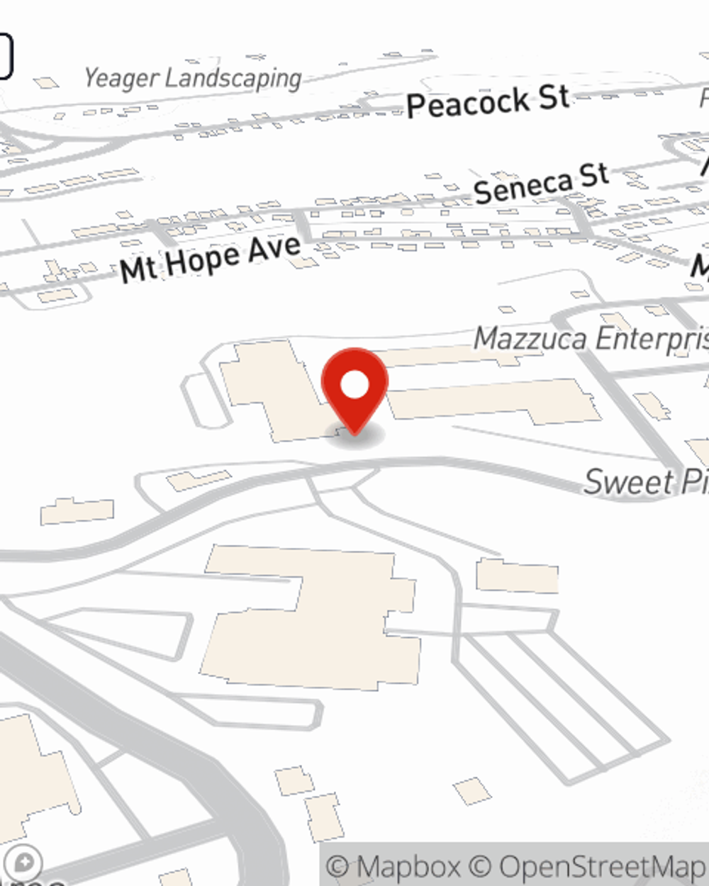 Map showing State Farm Agent Tim Cronrath's office at 1404 Laurel Blvd, Pottsville, PA