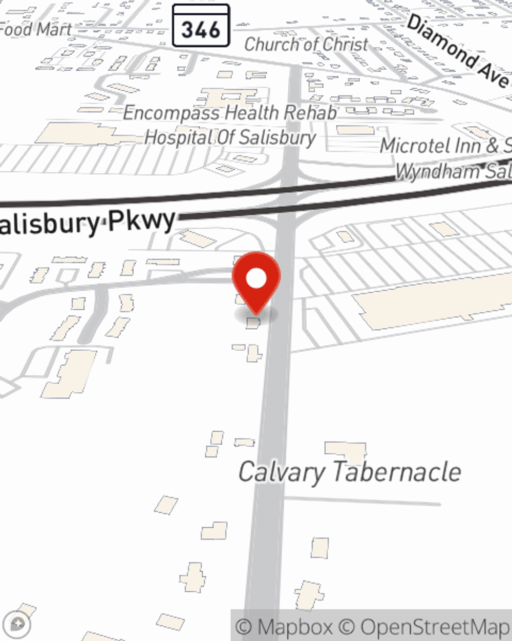 Map showing State Farm Agent Anthony DiPietro's office at 310 Tilghman Rd, Salisbury, MD