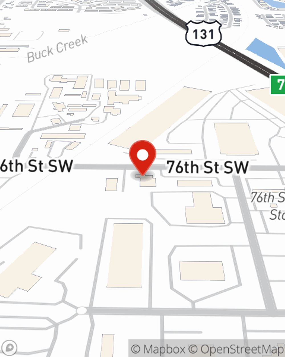 Map showing State Farm Agent Eric Blair's office at 562 76th Street SW, Byron Center, MI