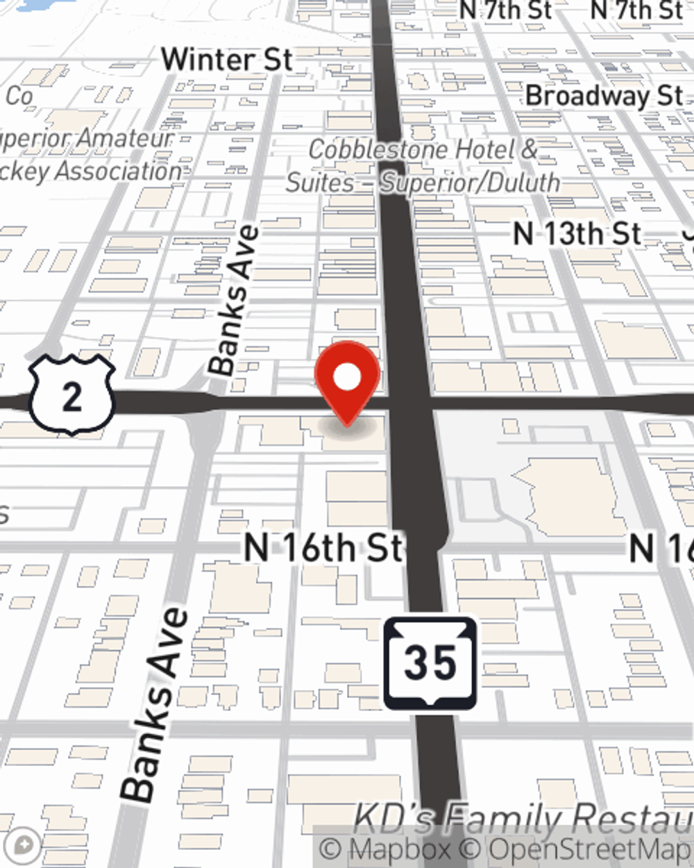 Map showing State Farm Agent's office