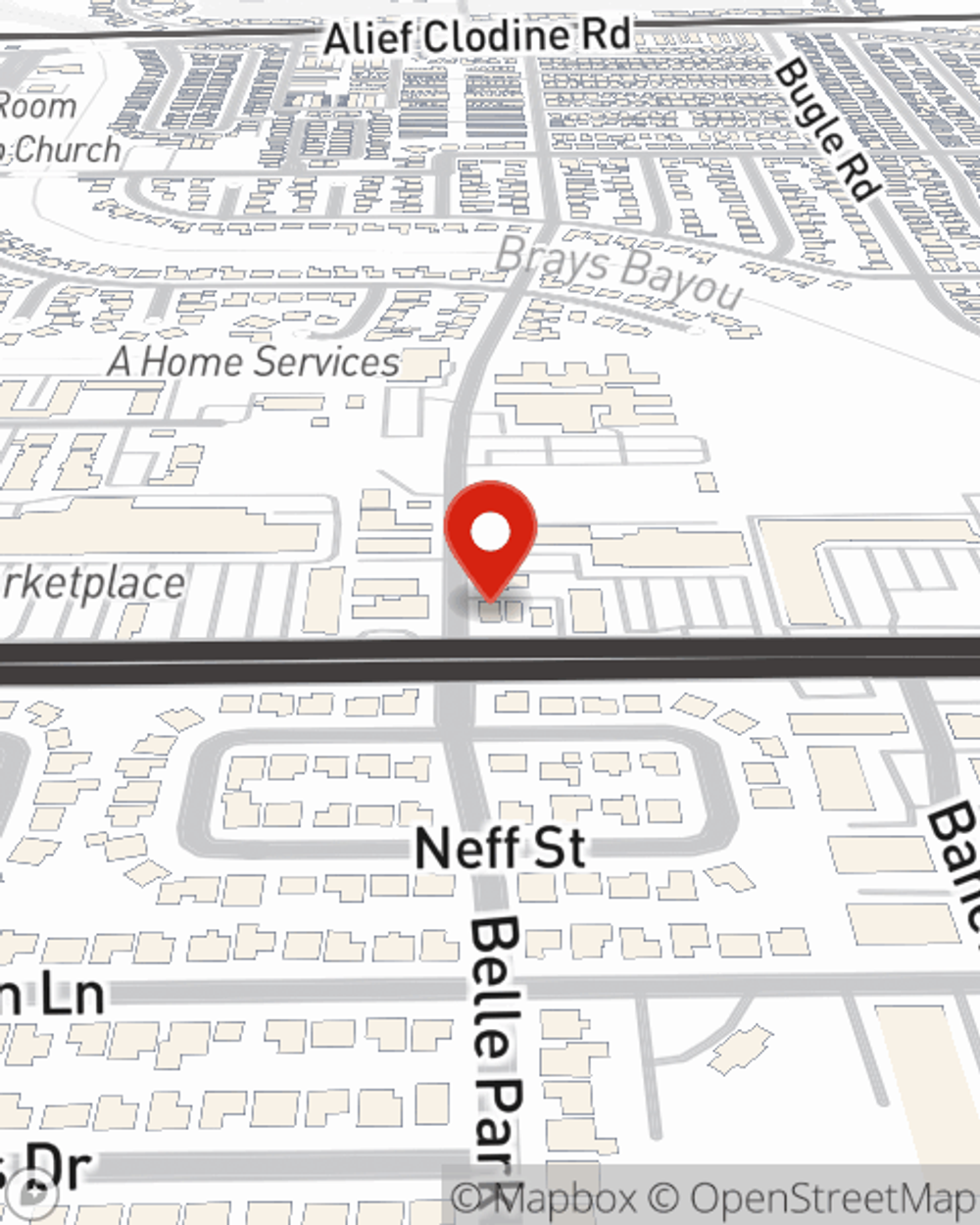 Map showing State Farm Agent Ken Quach's office at 11570 Bellaire Blvd Houston, TX