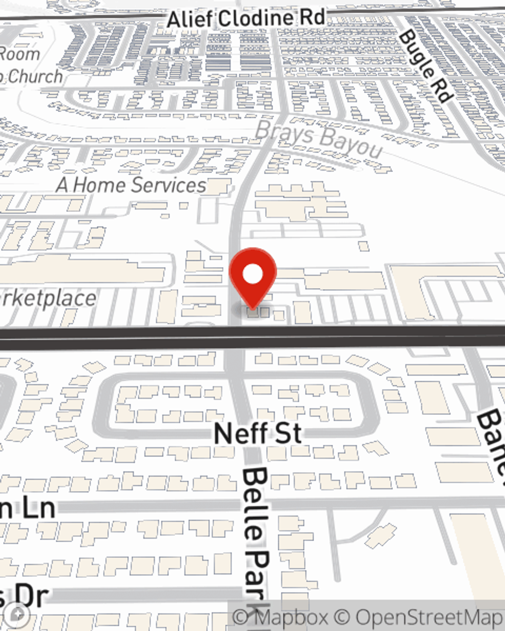 Map showing State Farm Agent Ken Quach's office at 11570 Bellaire Blvd, Houston, TX