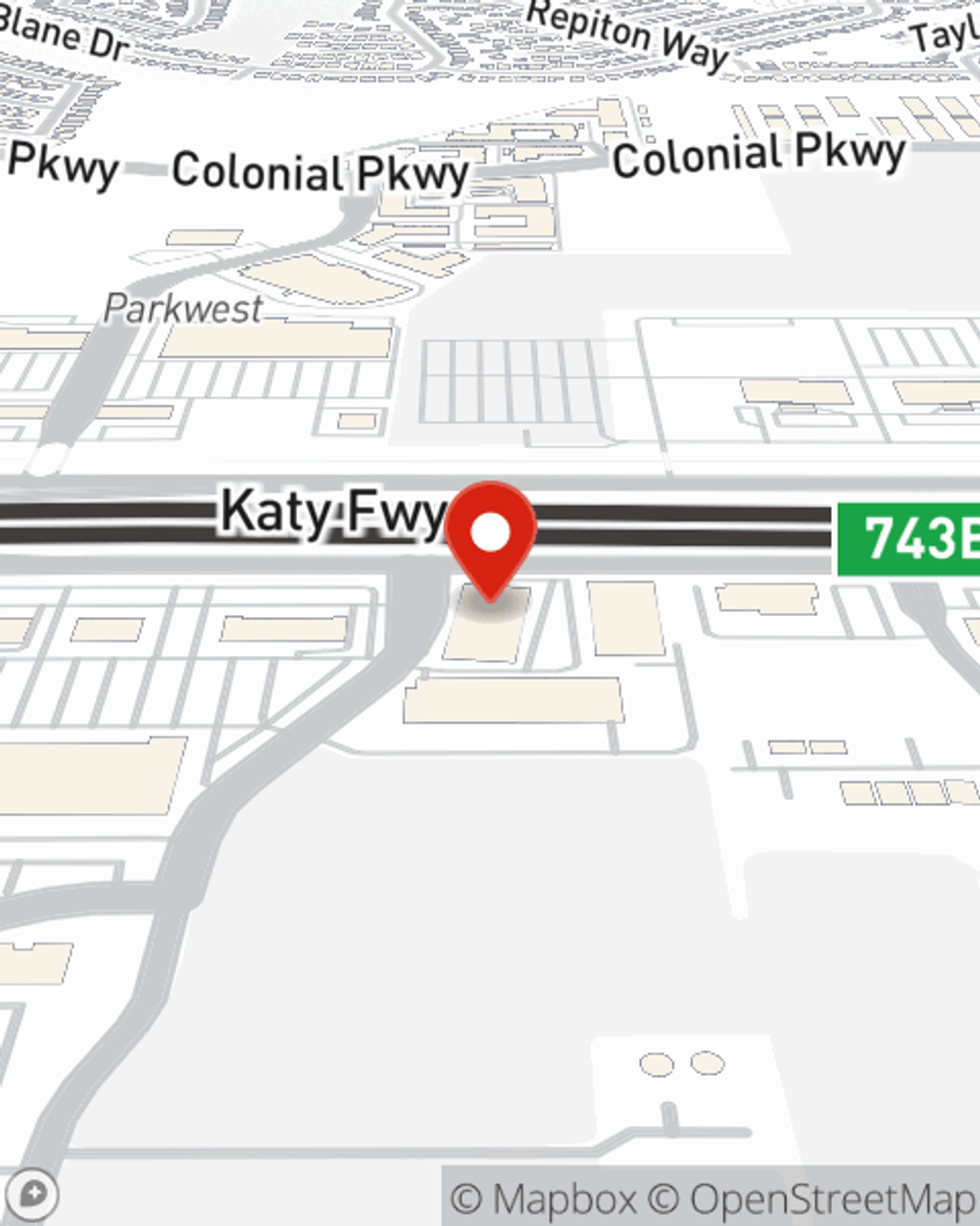 Map showing State Farm Agent Ricky Maique's office at 24285 Katy Freeway Suite 300 Katy, TX